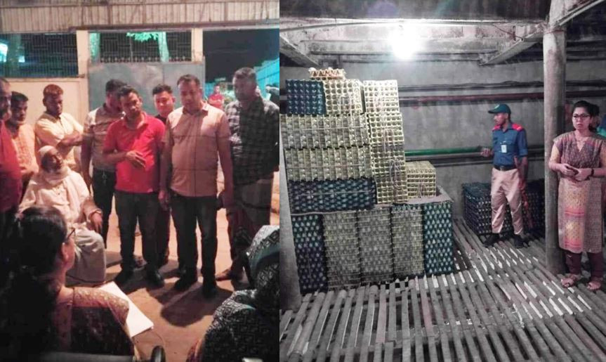 কুমিল্লায় অবৈধভাবে মজুত করা ৪ লাখ ২৭ হাজার ডিম নিলামে বিক্রি