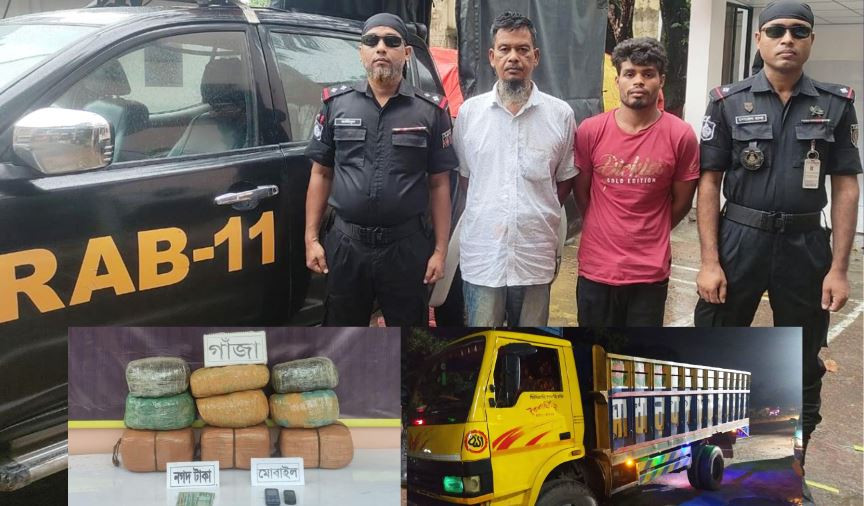 কুমিল্লায় গাঁজাসহ দুইজন মাদক ব্যবসায়ীকে গ্রেফতার করেছে র‌্যাব