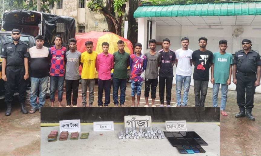 কুমিল্লায় খাবার হোটেলের আড়ালে মাদক ব্যবসা,১২ জনকে আটক করেছে র‌্যাব